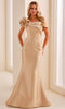 Montage by Mon Cheri M3224 - Sculptural Off Shoulder Mermaid Dress In Neutral
