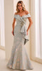 Montage by Mon Cheri M3225 - Off Shoulder Mermaid Textured Dress In Green