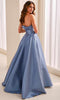 Montage by Mon Cheri M3226 - Strapless Button Back Evening Dress In Blue