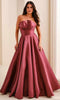 Montage by Mon Cheri M3226 - Strapless Button Back Evening Dress In Purple