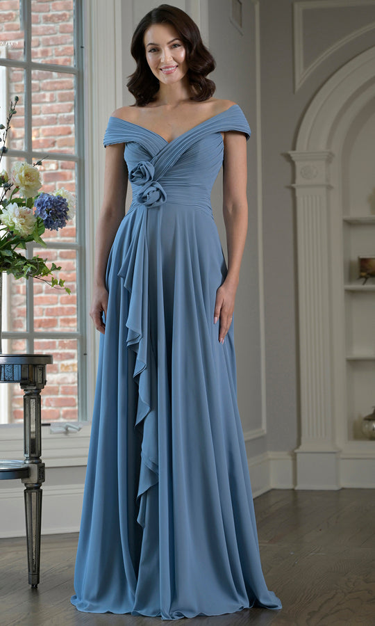 Marsoni by Colors M333 - Pleated Detail Off Shoulder Gown