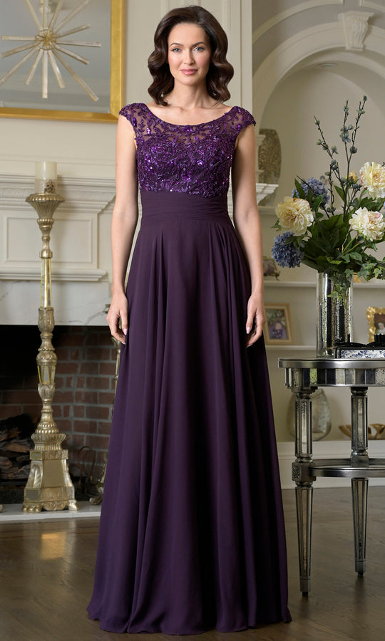 Marsoni by Colors M335 - Scoop Neckline Beaded Lace Gown