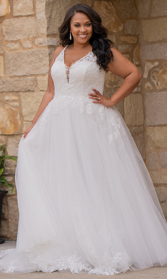 Sydney's Closet Bridal MB2617 - Romantic Floral Applique Bridal Gown