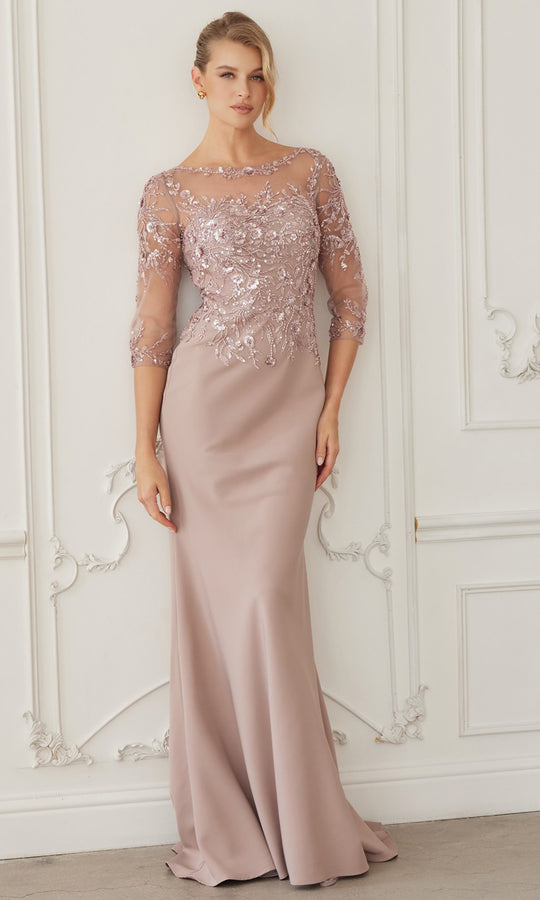 Nox Anabel MH159 - Illusion Applique Evening Gown