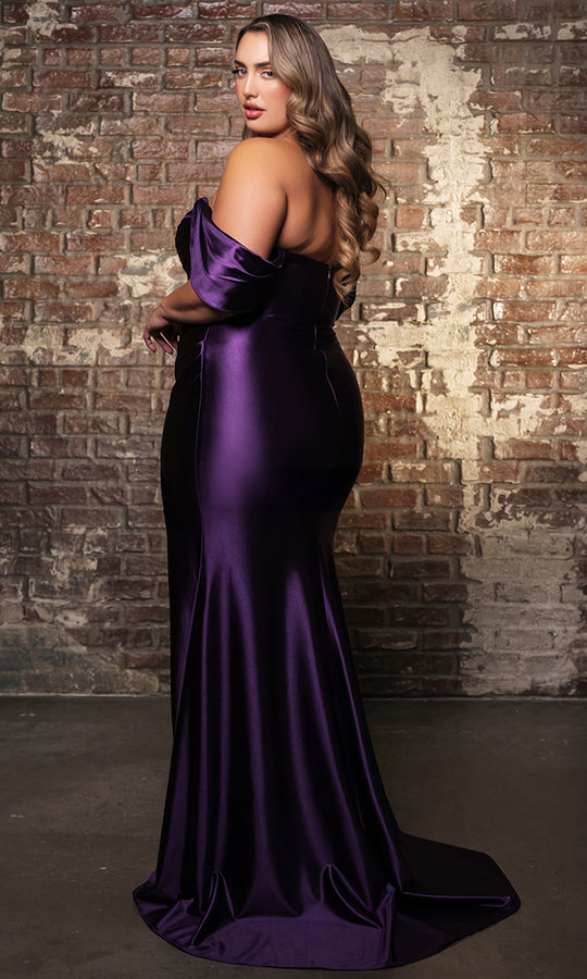 May Queen MQ2138B - Ruched Bodice Sheath Evening Dress