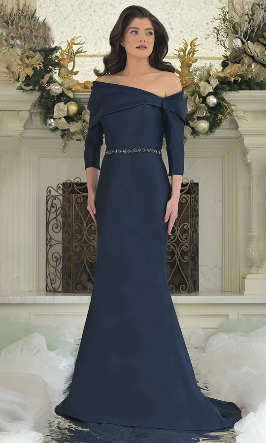 Marsoni by Colors MV1375 - Off Shoulder Asymmetric Formal Gown