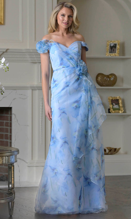 Marsoni by Colors MV1394 - Sweetheart Long Dress with Rosette Detail