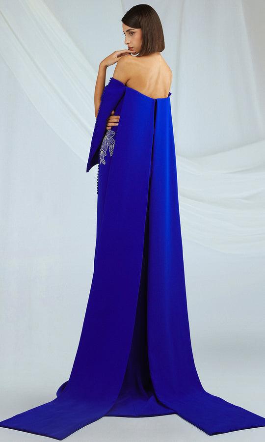 Gatti Nolli Couture OP-7368 - Floral Embroidered Button Sleeve Gown
