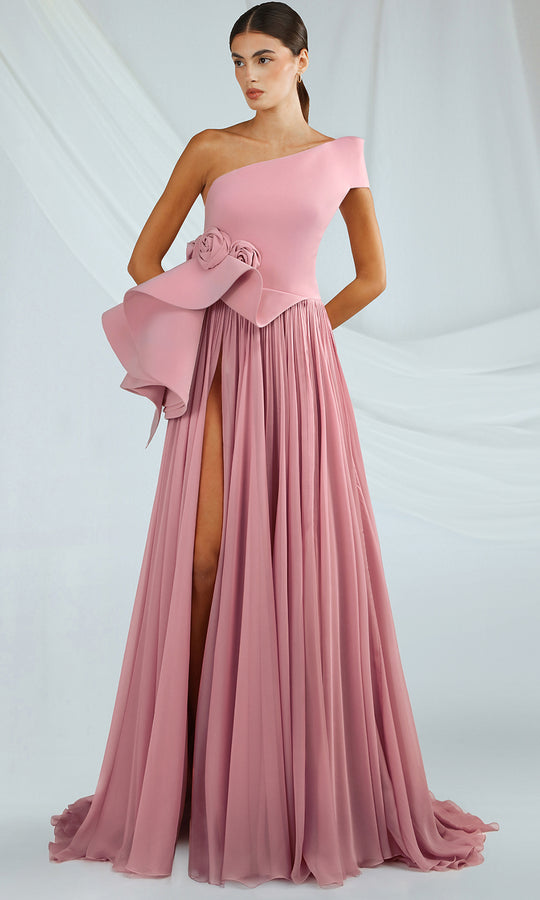 Gatti Nolli Couture OP-7369 - One Shoulder Peplum Waist Gown