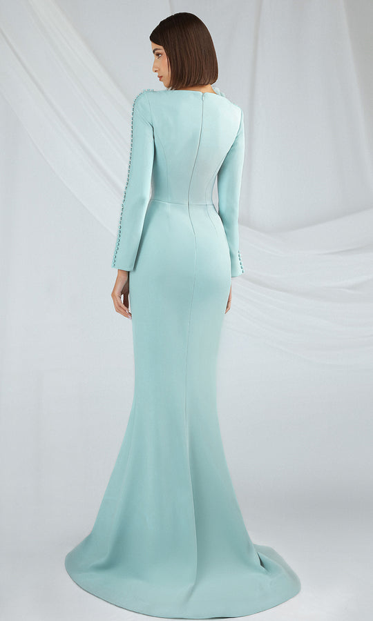 Gatti Nolli Couture OP-7379 - Ruffled Accent Long Sleeve Formal Gown