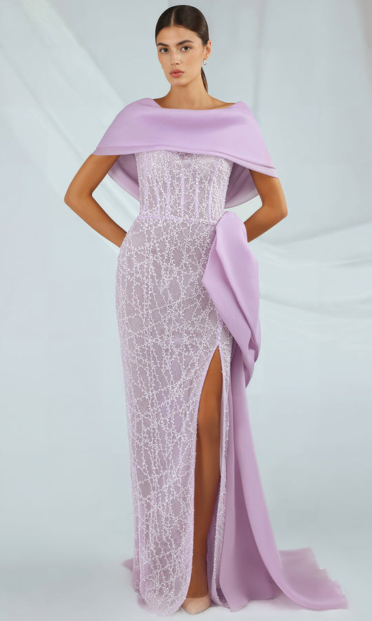 Gatti Nolli Couture OP-7392 - Organza Cape Off Shoulder Gown