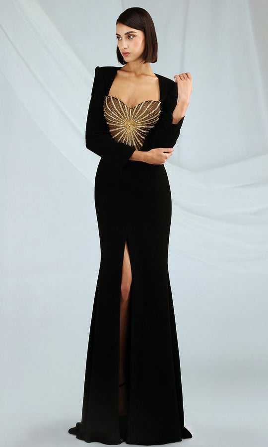 Gatti Nolli Couture OP-7394 - Beaded Illusion Sweetheart Crepe Gown