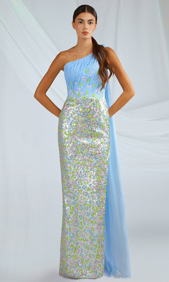 Gatti Nolli Couture OP-7471 - One Shoulder Multicolored Sequin Gown