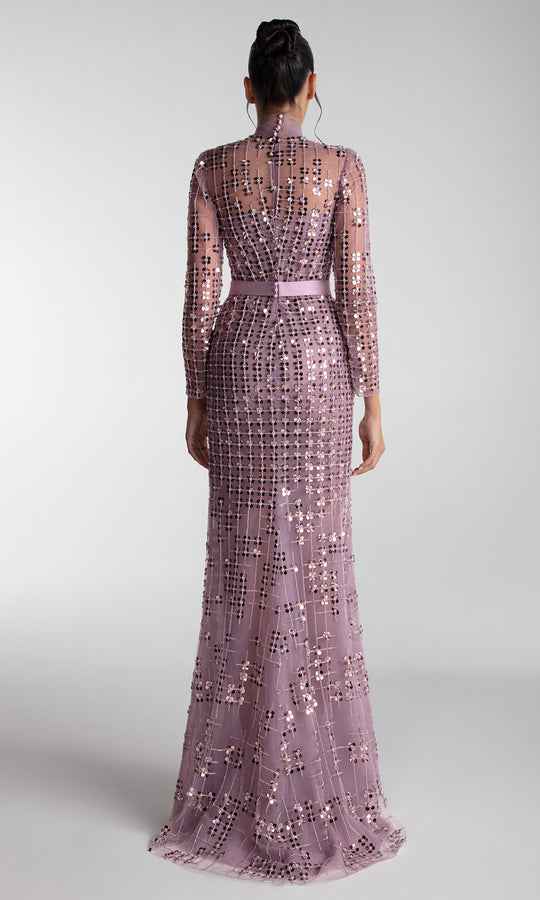 Gatti Nolli Couture OP-7716 - Beaded Lattice High Neck Evening Gown