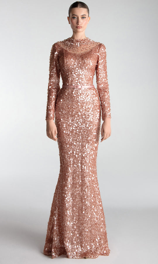 Gatti Nolli Couture OP-7719 - High Neck Embroidered Sequin Gown