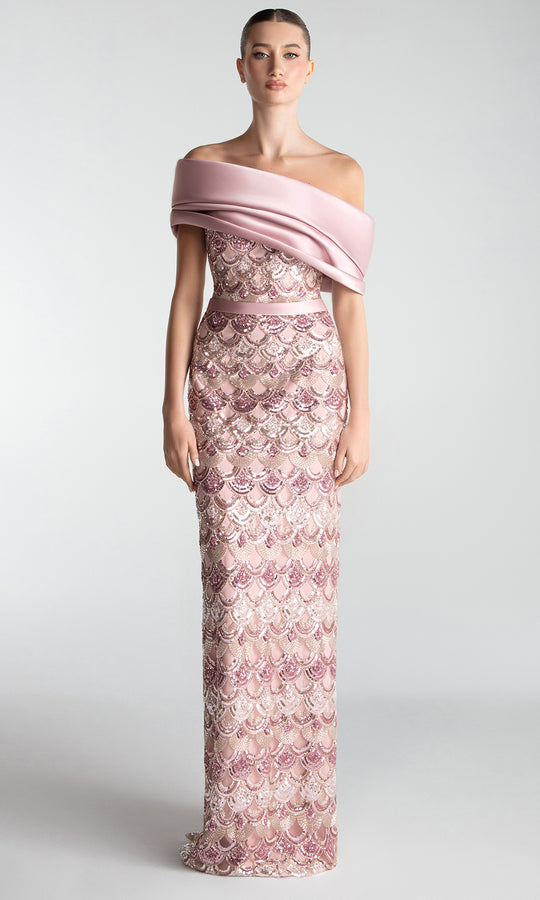 Gatti Nolli Couture OP-7725 - Scallop Embroidered Colum Gown