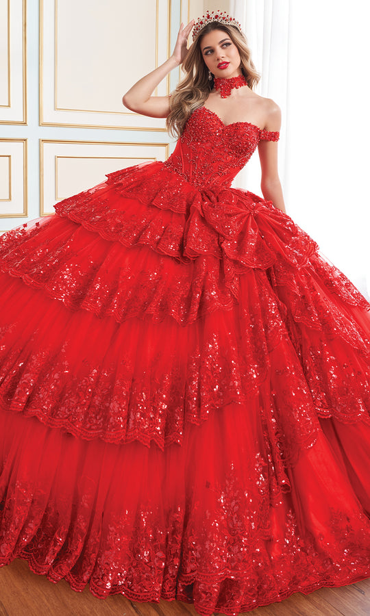 Princesa by Ariana Vara PR30181 - Capelet Quinceañera Ballgown
