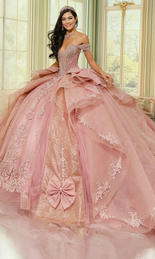 Princesa by Ariana Vara PR30203 - Bow Accent Embroidered Ballgown