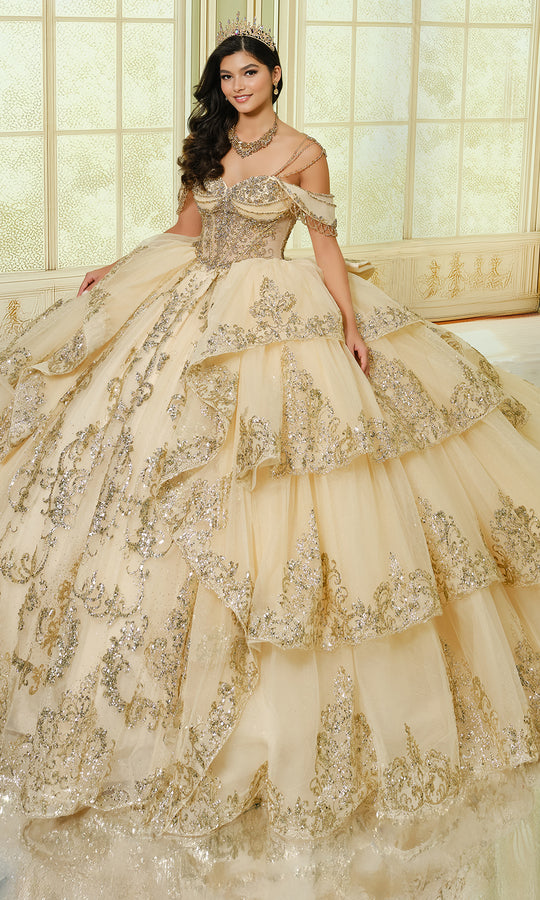 Princesa by Ariana Vara PR30205 - Beaded Corset Tiered Ballgown