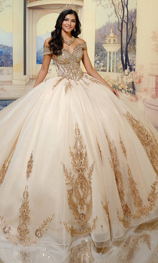 Princesa by Ariana Vara PR30211 - Beaded Lace Basque Waist Ballgown