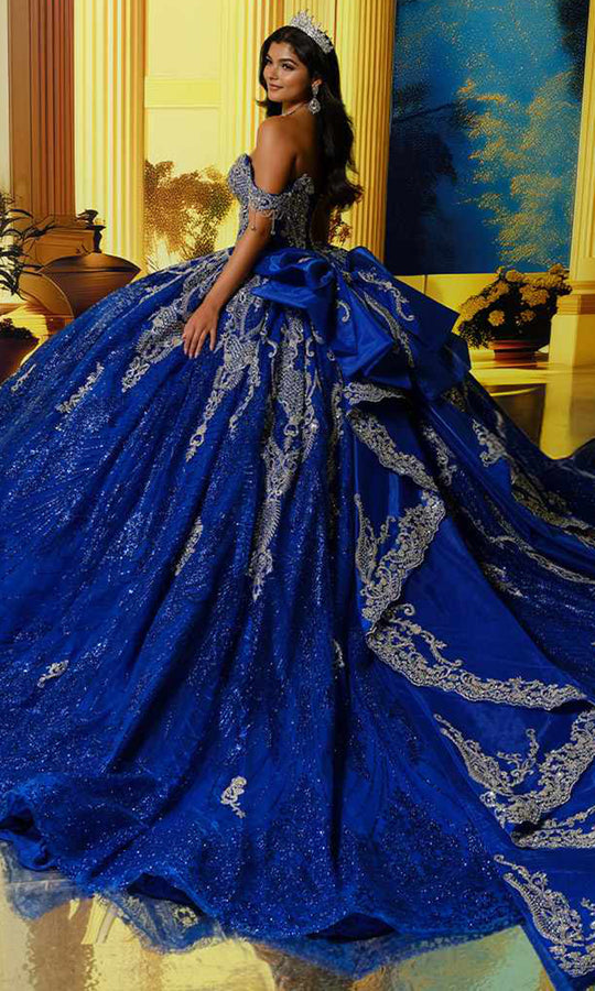 Princesa PR30224 - Cracked Ice Metallic Applique Ballgown