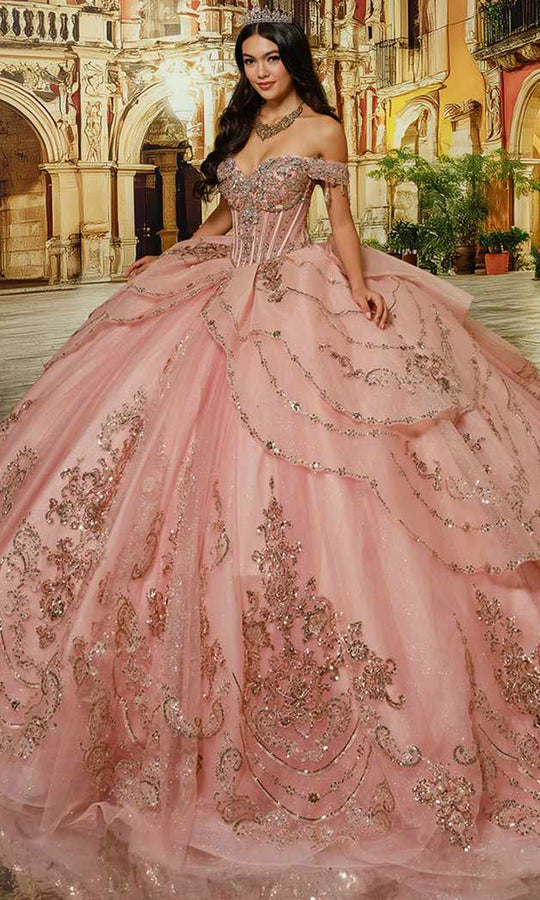 Princesa PR30230 - Glitter Tulle Beaded Applique Ballgown