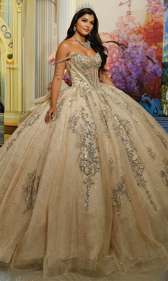 Princesa PR30231 - Cracked Ice Beaded Applique Ballgown