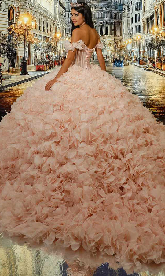 Princesa PR30232 - Beaded Corset Organza Ballgown with Pockets