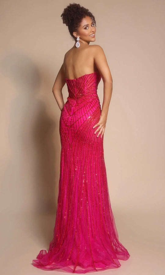 Portia and Scarlett PS26004 - Geometric Beaded Sheath Prom Dress