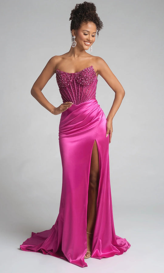Portia and Scarlett PS26041 - Jeweled Corset Scoop Prom Dress