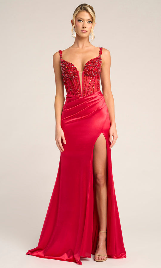 Portia and Scarlett PS26046 - Spaghetti Strap Beaded Corset Dress