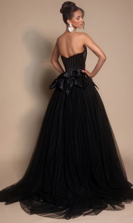 Portia and Scarlett PS26102 - Beaded Applique Scoop Corset Ballgown