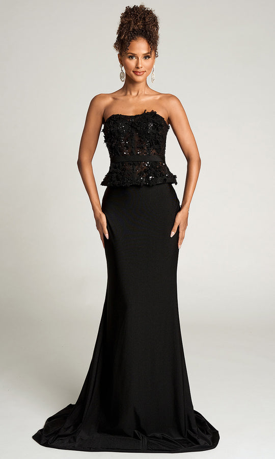 Portia and Scarlett PS26124 - Embellished 3D Appliqué Mermaid Gown