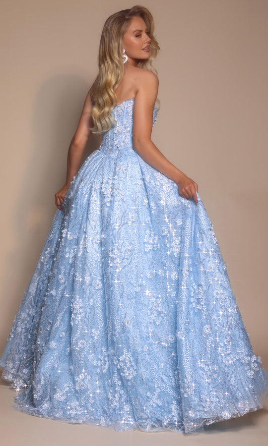 Portia and Scarlett PS26149 - Floral Embellished Pleated Ballgown