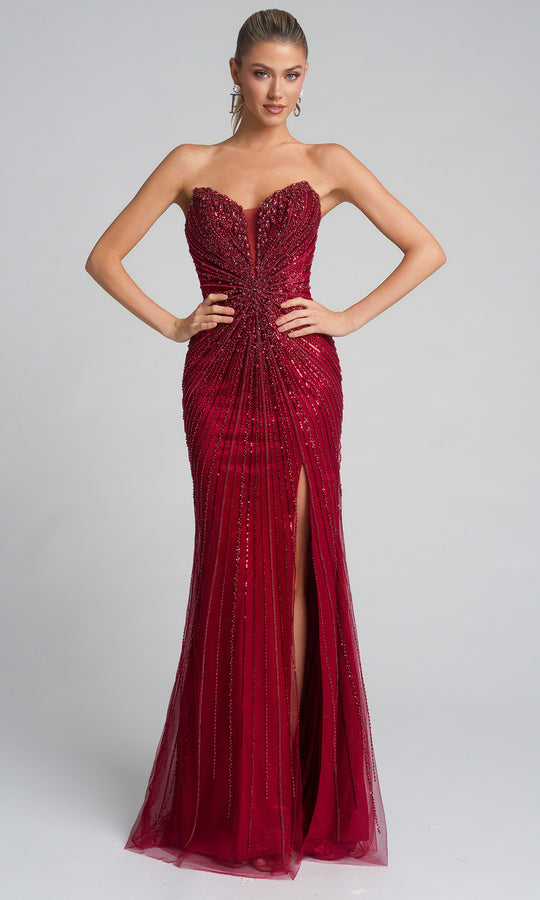 Portia and Scarlett PS26237 - Plunging Neck Jeweled Prom Gown