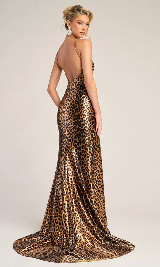 Portia and Scarlett PS26276 - Ruched Leopard Print Prom Gown