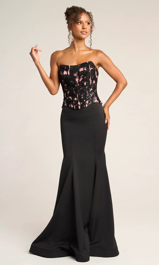 Portia and Scarlett PS26301E - Lace Applique Bodice Trumpet Dress