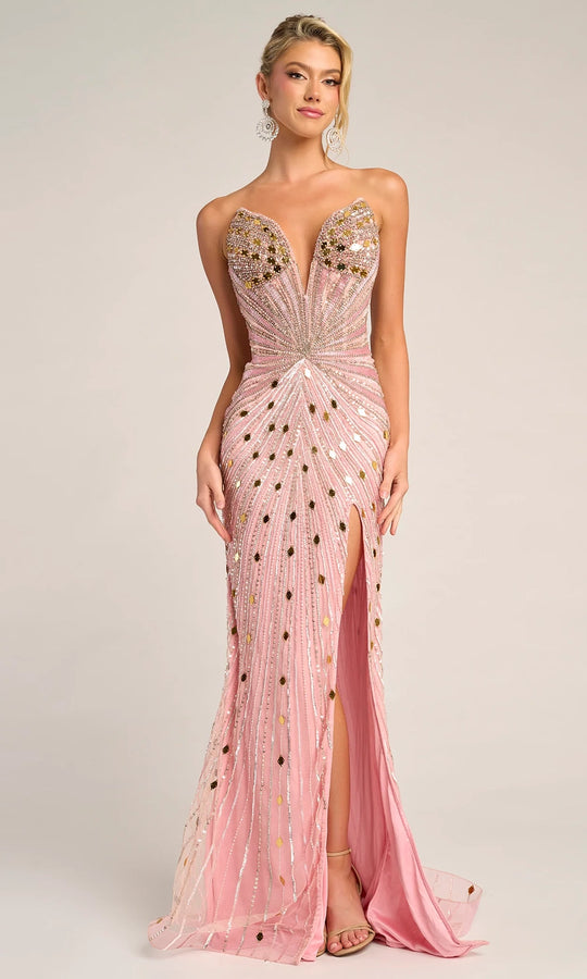 Portia and Scarlett PS26409C - Strapless Mirror Beaded Prom Dress