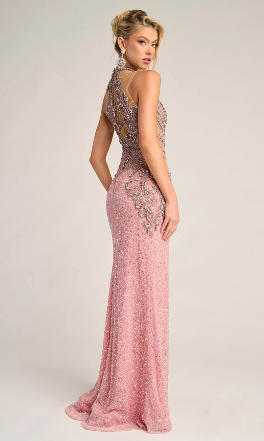 Portia and Scarlett PS26436C - Illusion Bodice High Neck Gown