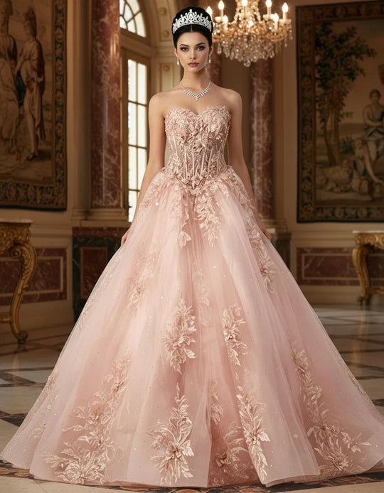 Jovani Q45684 - Sweetheart Lace Corset Ballgown