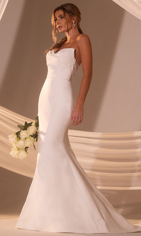 Rachel Allan RB2218 - Cowl Neckline Satin Mermaid Gown