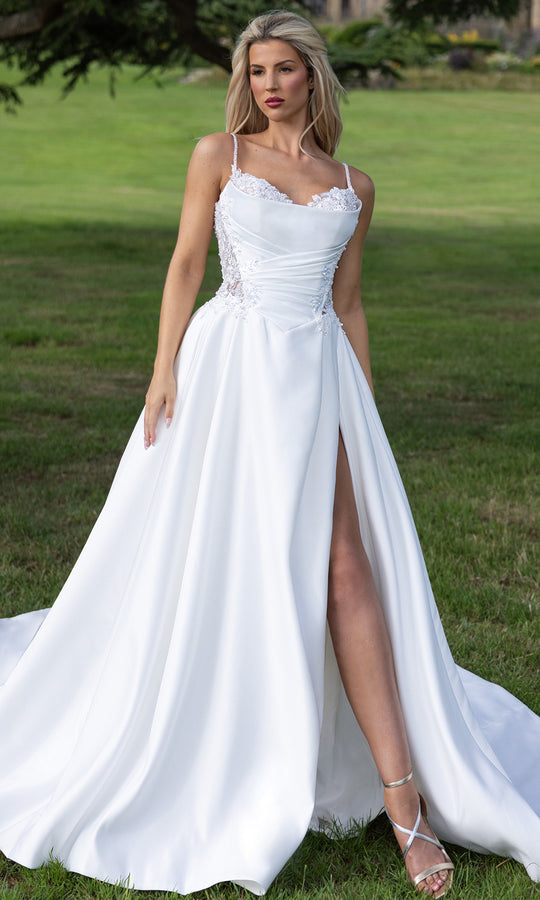 Rachel Allan RB2232 - Lace Applique A Line Wedding Gown