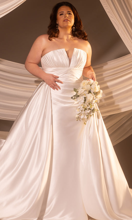 Rachel Allan RB3226 - Ruched Detail Strapless Satin Gown