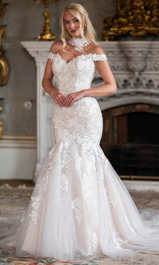 Rachel Allan RB3245 - Off Shoulder Lace Bridal Gown