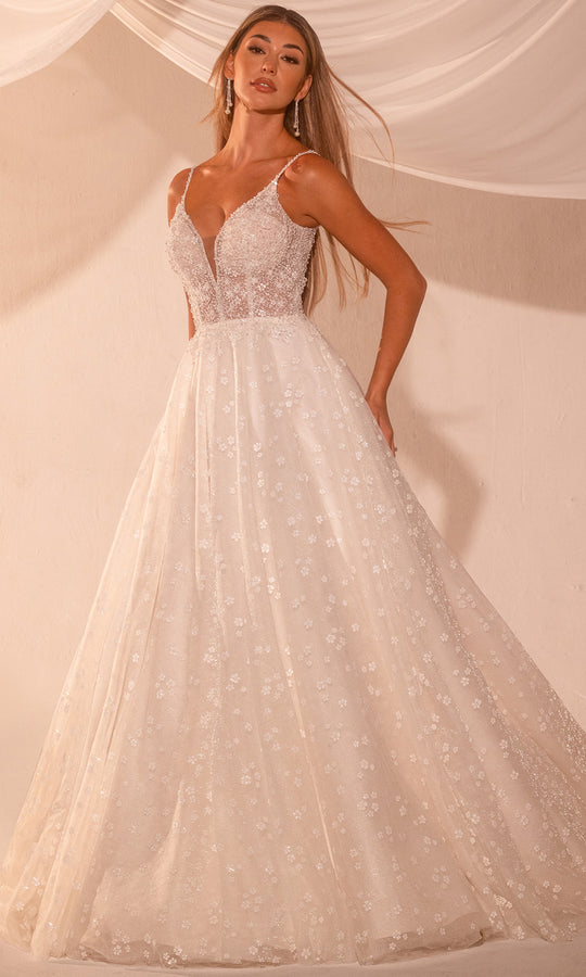 Rachel Allan RB4218 - Floral Beaded Tulle A-line Gown