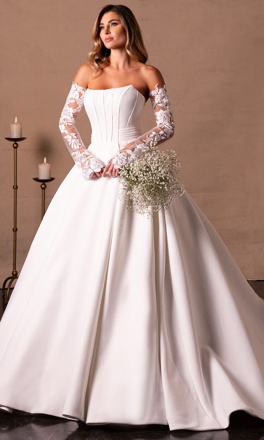 Rachel Allan RB4221 - Illusion Lace Sleeve Corset Ballgown