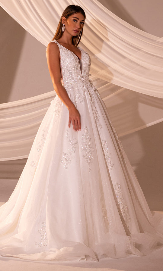 Rachel Allan RB4222 - Beaded Bodice Plunge Neck Ballgown