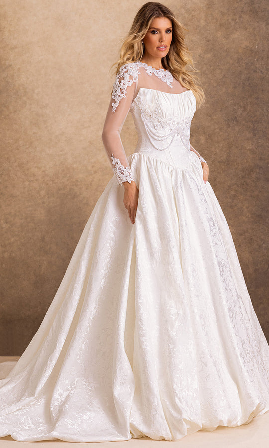 Rachel Allan Bridal RB4260 - Brocade Strapless Bubble Hem Ballgown