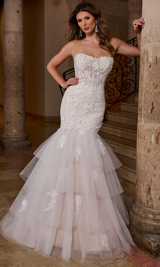 Rachel Allan RB5085 - Strapless Mermaid Gown with Train