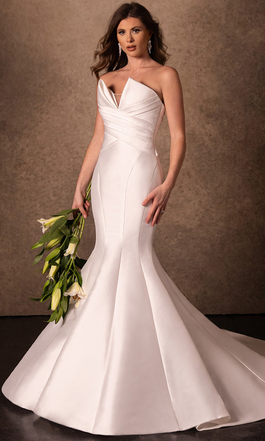 Rachel Allan RB5106 - Pleated Bodice Mikado Mermaid Gown